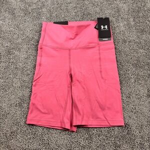 NEW Under Armour Bike Shorts Womens XS Pink UA Fitted Hi Rise Stretch
